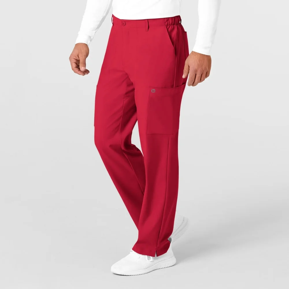 W123 Men's Flat Front Cargo Scrub Pant